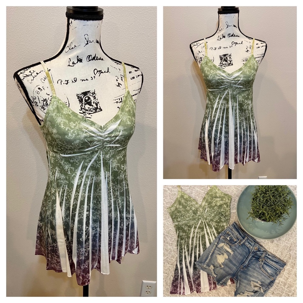 Floral Babydoll Cami Tank Top Flower Summer Shirt